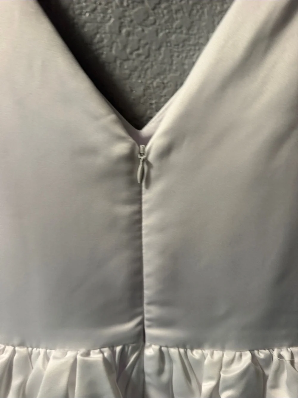 Girls' White Satin Bow-Accent Dress